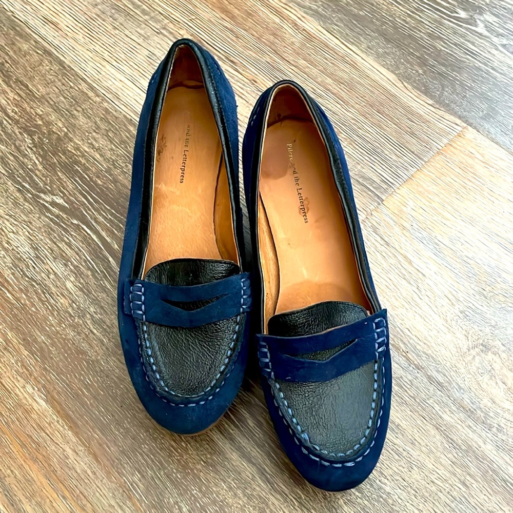 Wedge penny loafers